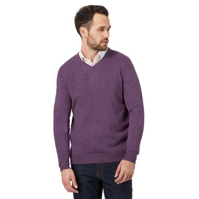 The Collection Big and tall purple v neck jumper